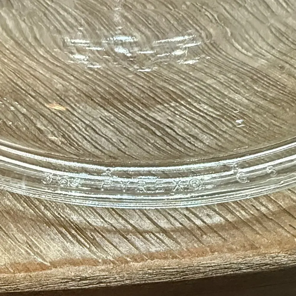 Pyrex Lid marked 35, G5 Clear Textured Glass Cover about 7 inch inner ring